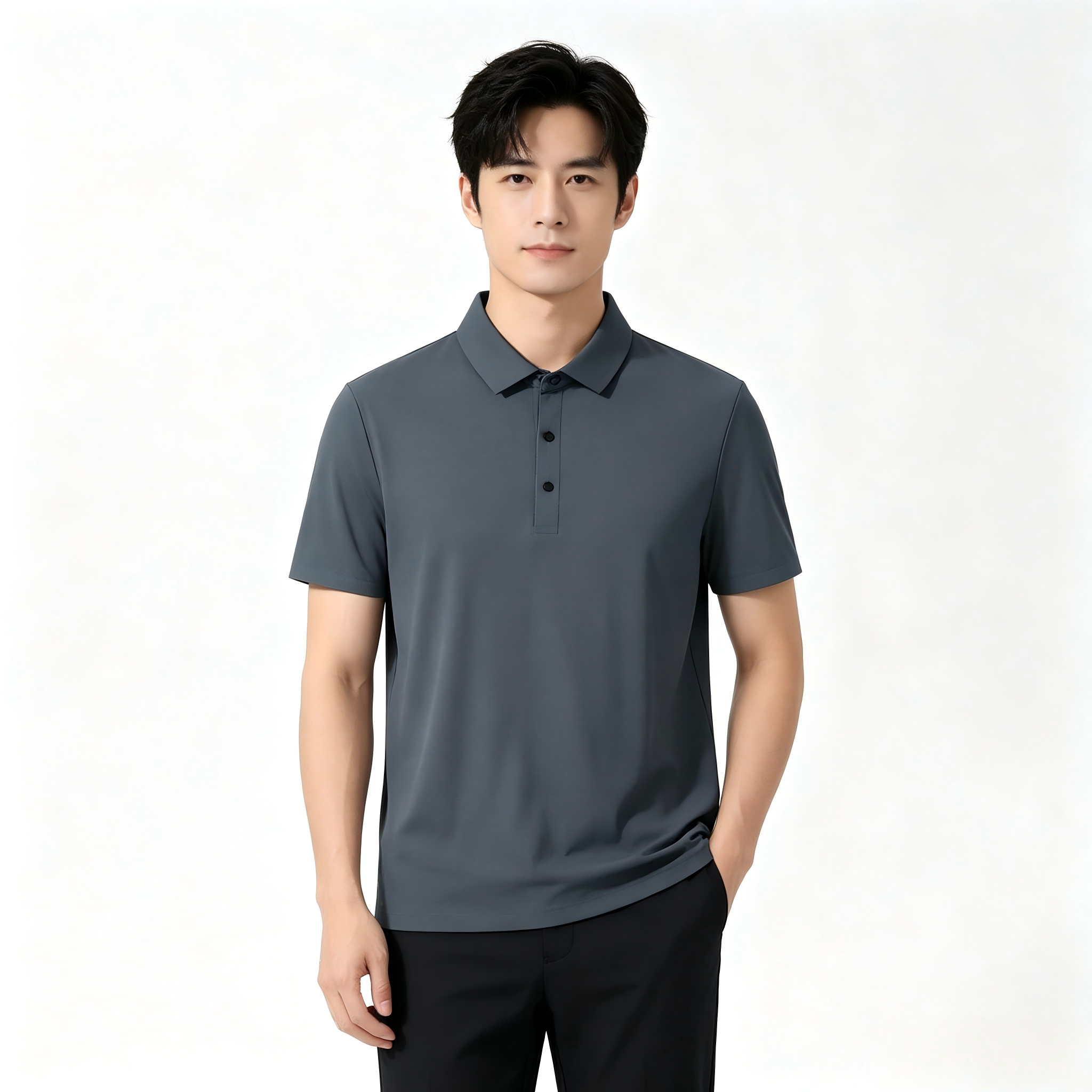 GorgeousBen Men's High Stretch Ice Silk Polo Shirts