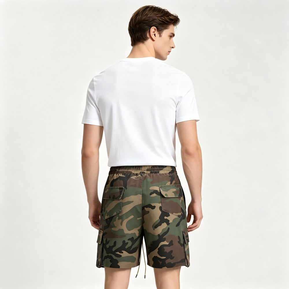 GrogeousBen 2025 Men's New Premium Quality Cotton Cargo Shorts Casual Fashion Solid Camouflage  Summer Shorts.