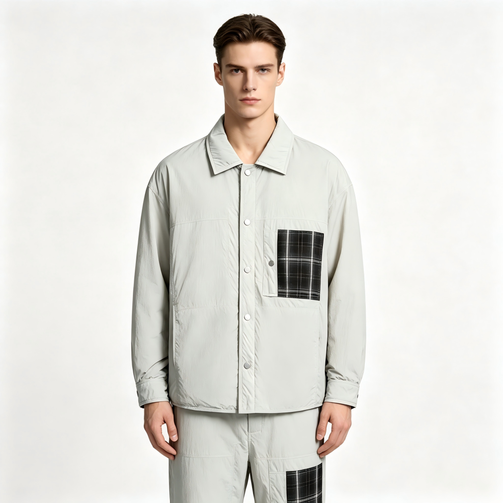 GorgeousBen Men’s Japanese Style Down Shirt Jacket Loose Fit