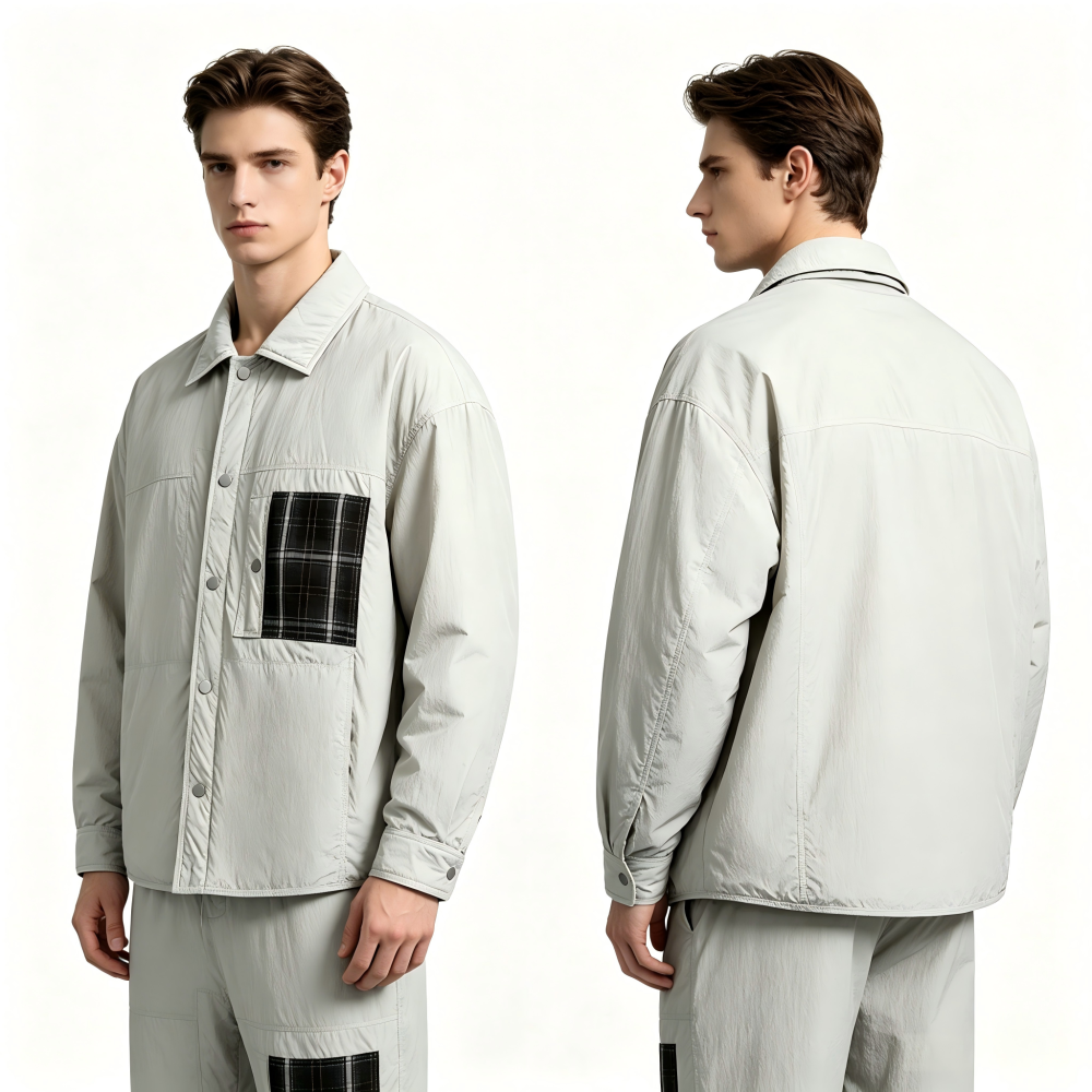 GorgeousBen Men’s Japanese Style Down Shirt Jacket Loose Fit