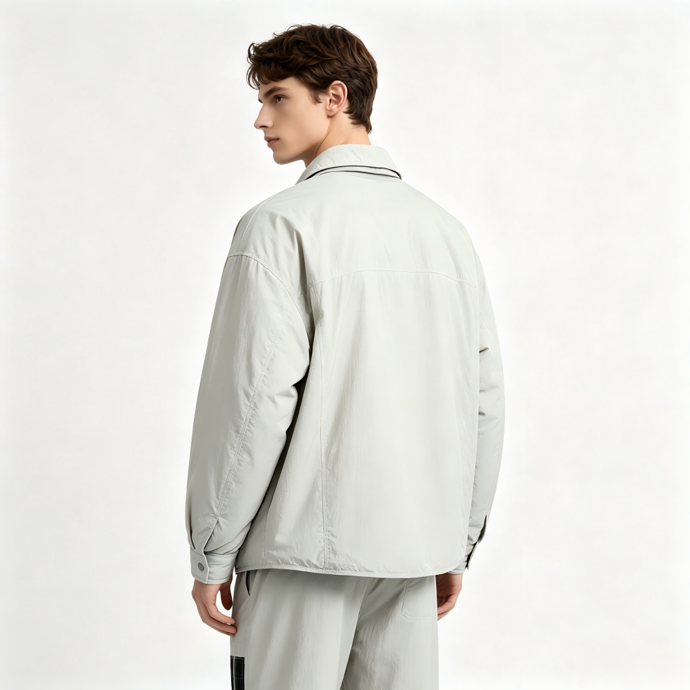 GorgeousBen Men’s Japanese Style Down Shirt Jacket Loose Fit