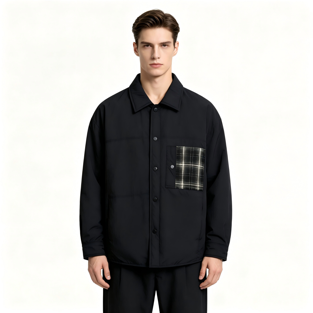 GorgeousBen Men’s Japanese Style Down Shirt Jacket Loose Fit