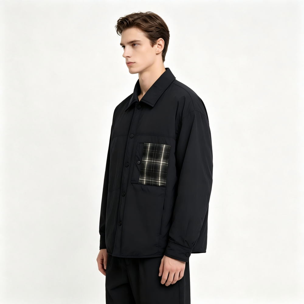 GorgeousBen Men’s Japanese Style Down Shirt Jacket Loose Fit
