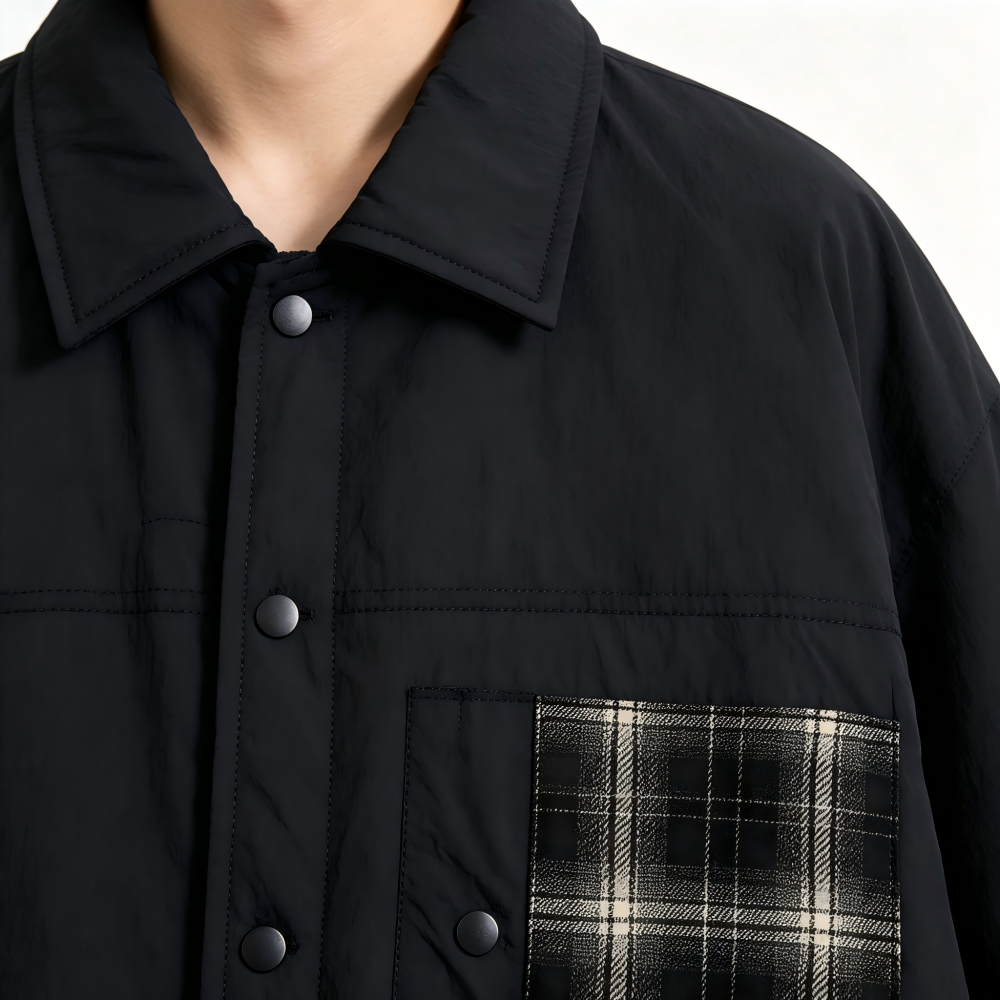 GorgeousBen Men’s Japanese Style Down Shirt Jacket Loose Fit