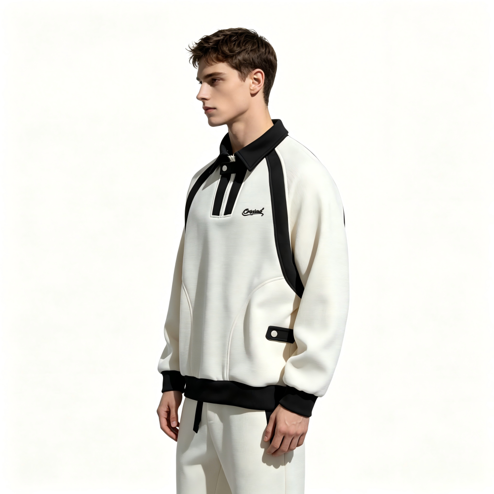 GorgeousBen Men’s Japanese Style Color Block Collared Jacket