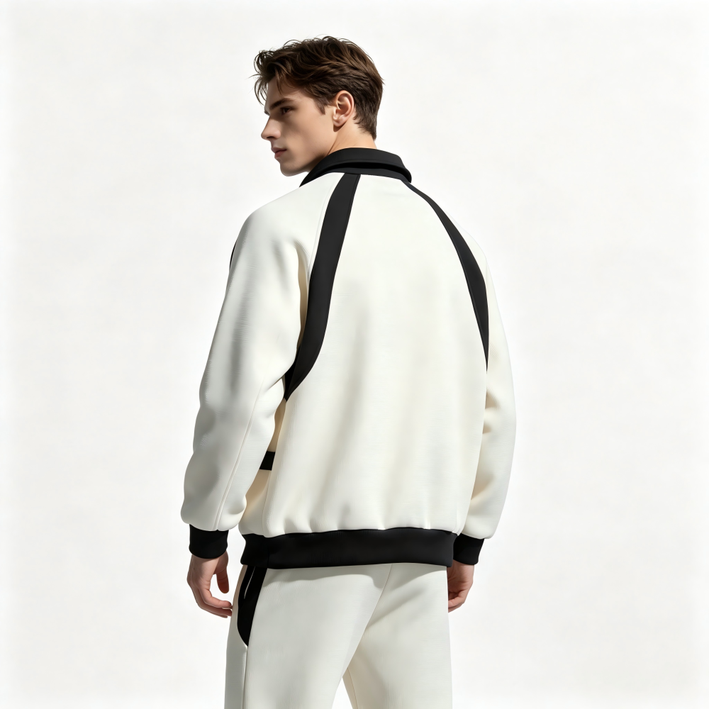 GorgeousBen Men’s Japanese Style Color Block Collared Jacket