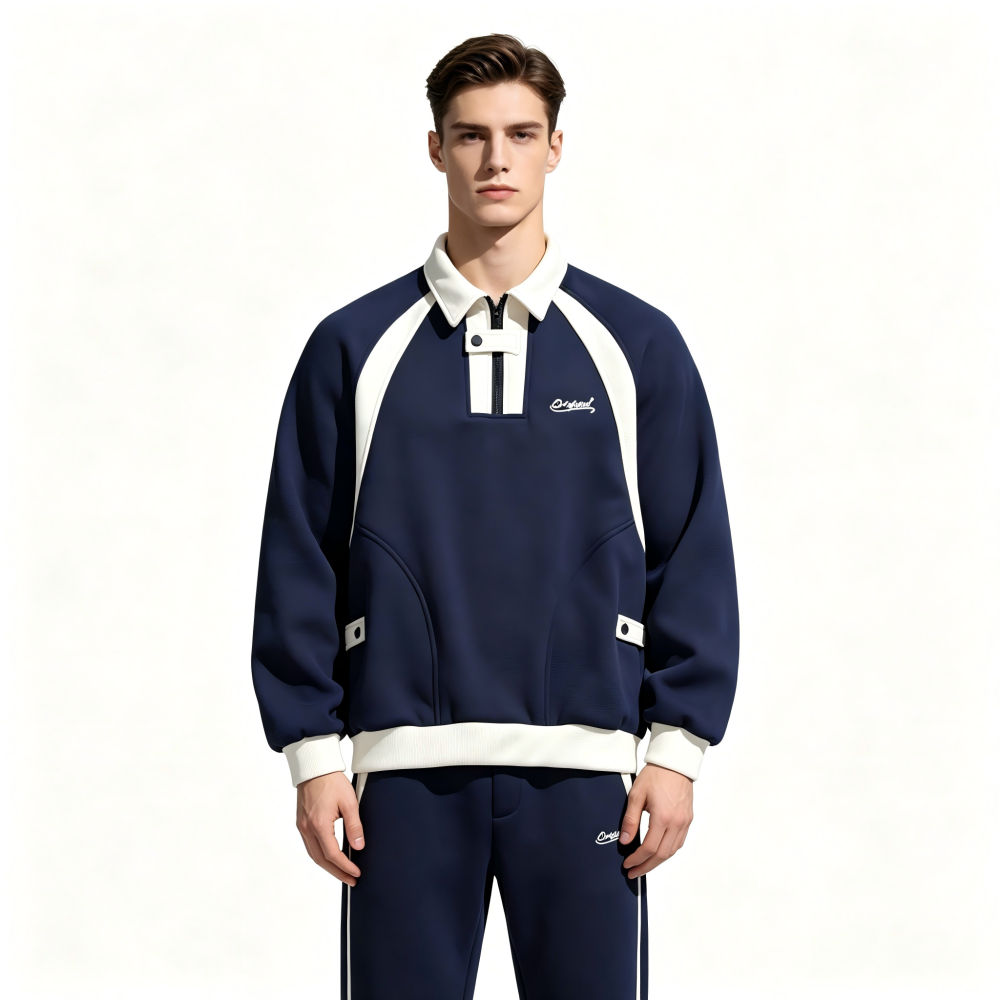 GorgeousBen Men’s Japanese Style Color Block Collared Jacket