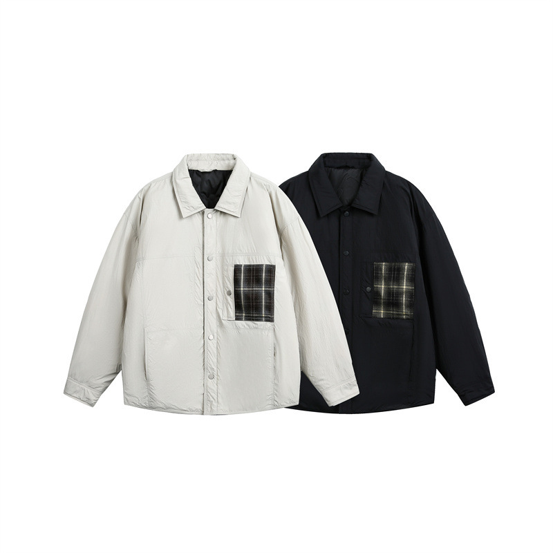 GorgeousBen Men’s Japanese Style Down Shirt Jacket Loose Fit