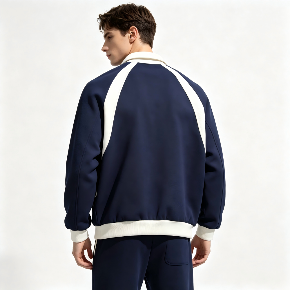 GorgeousBen Men’s Japanese Style Color Block Collared Jacket