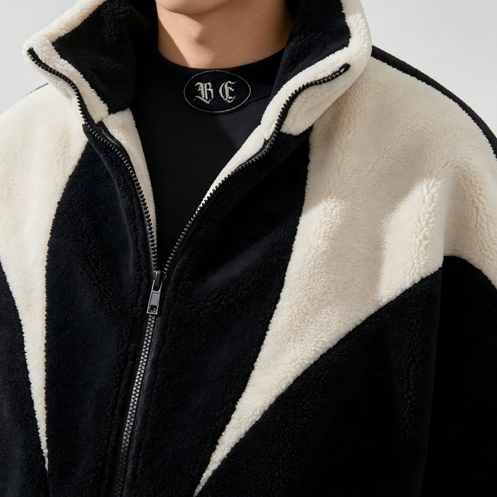 GorgeousBen Men’s Color Block Fleece Lined Puffer Jacket