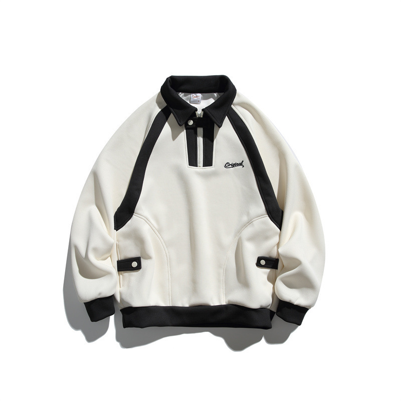 GorgeousBen Men’s Japanese Style Color Block Collared Jacket