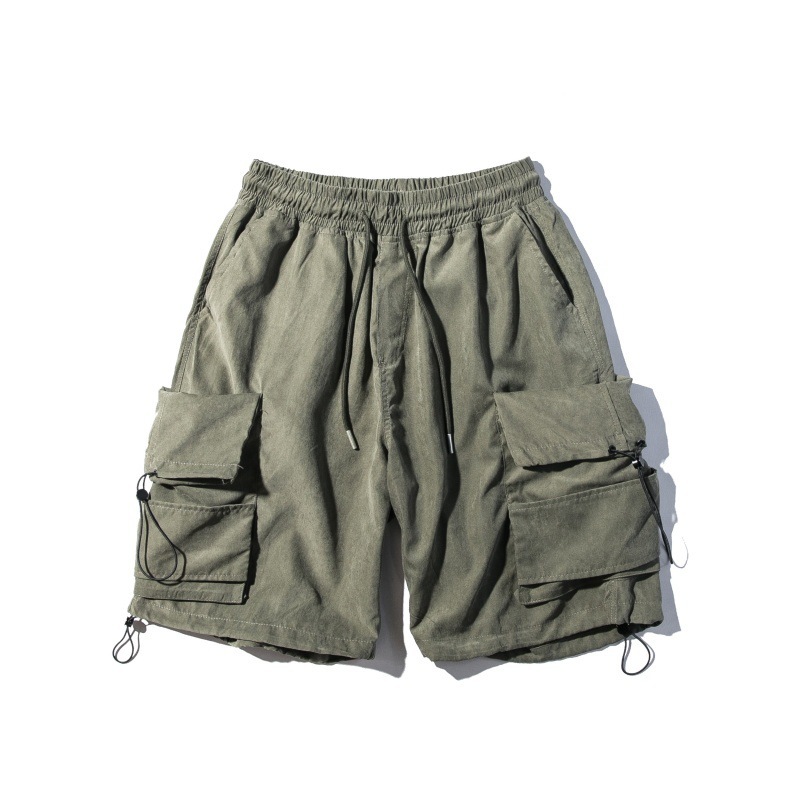 GorgeousBen Men's Vintage Streetwear Cargo Shorts Multi-Pocket Loose Fit