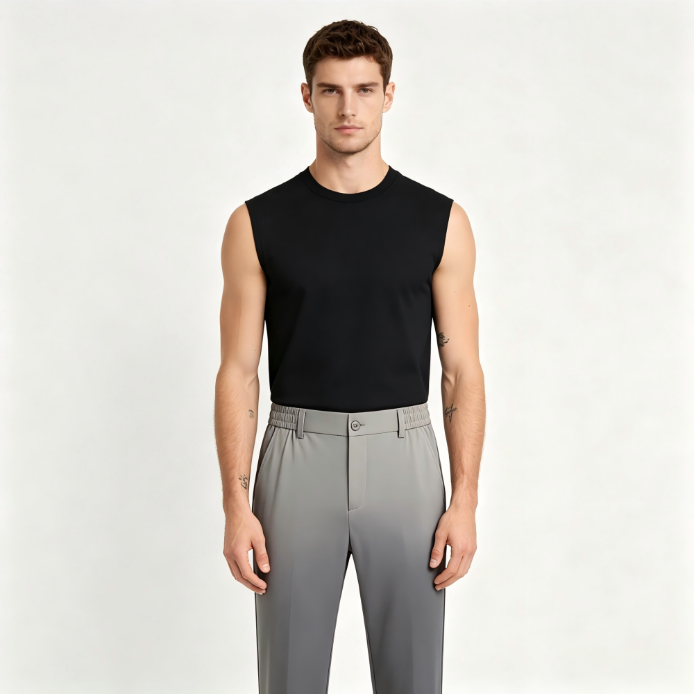 GorgeousBen Men's High end men's thin 2025 ice silk pants, business casual trousers.