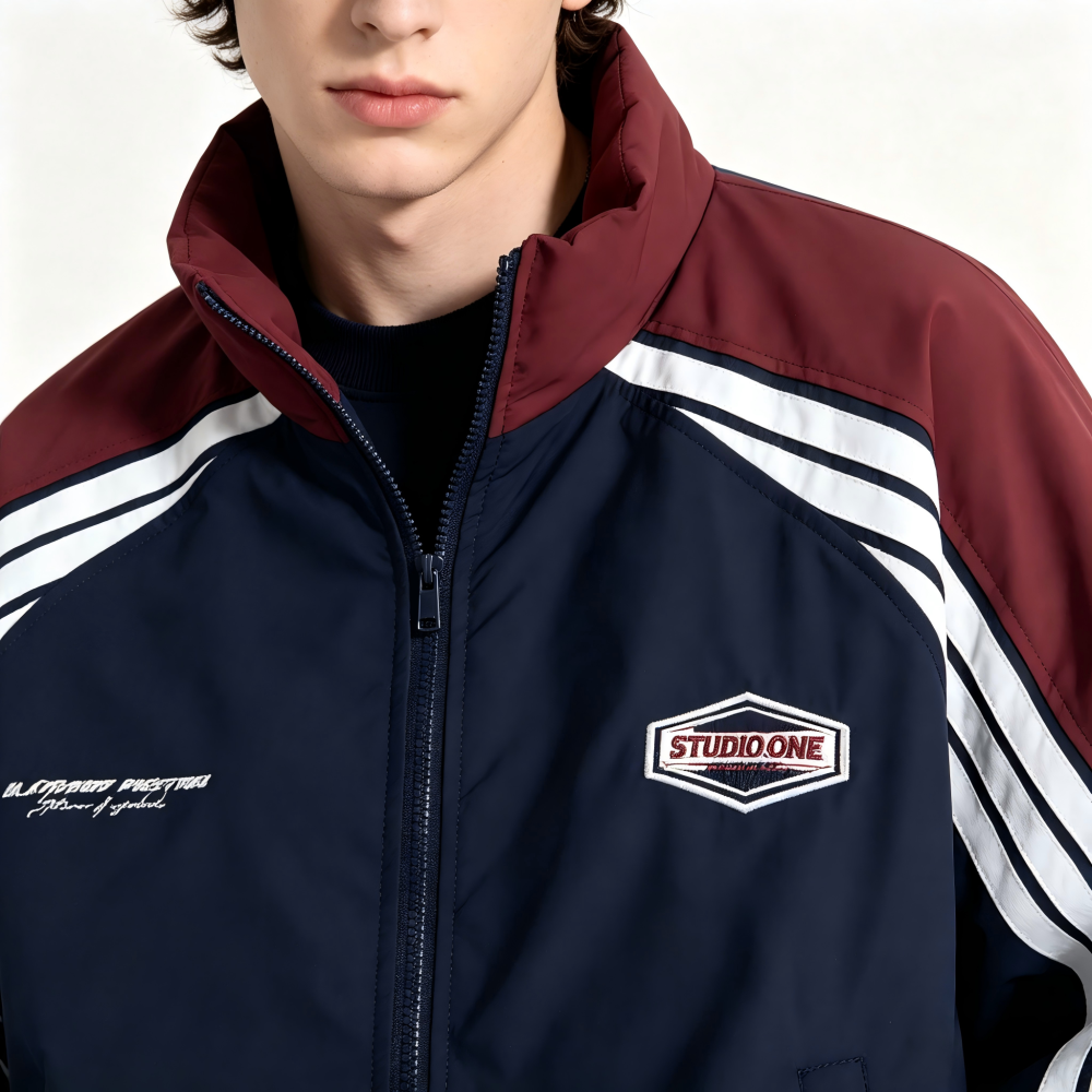 GorgeousBen Men's Color Block Puffer Jacket Winter Casual Windproof Coat