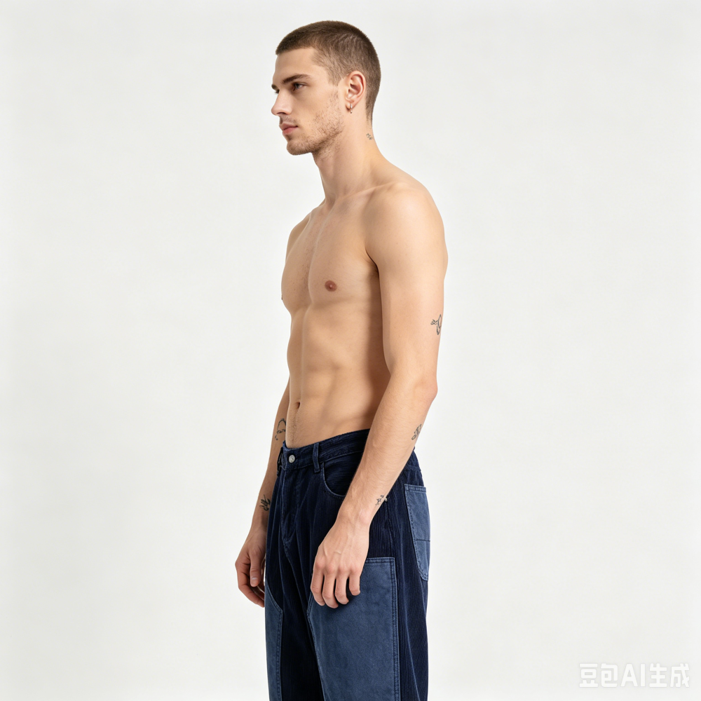 GorgeousBen Men's Patchwork Corduroy Work Pants Loose Casual Trousers