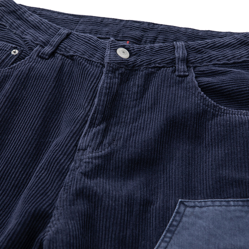 GorgeousBen Men's Patchwork Corduroy Work Pants Loose Casual Trousers