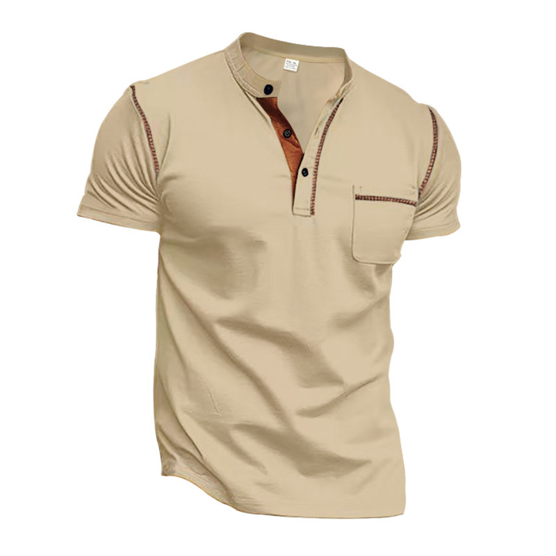 GorgeousBen Men's Slim Fit Henley Polo Shirt, Breathable, Casual Summer Tee