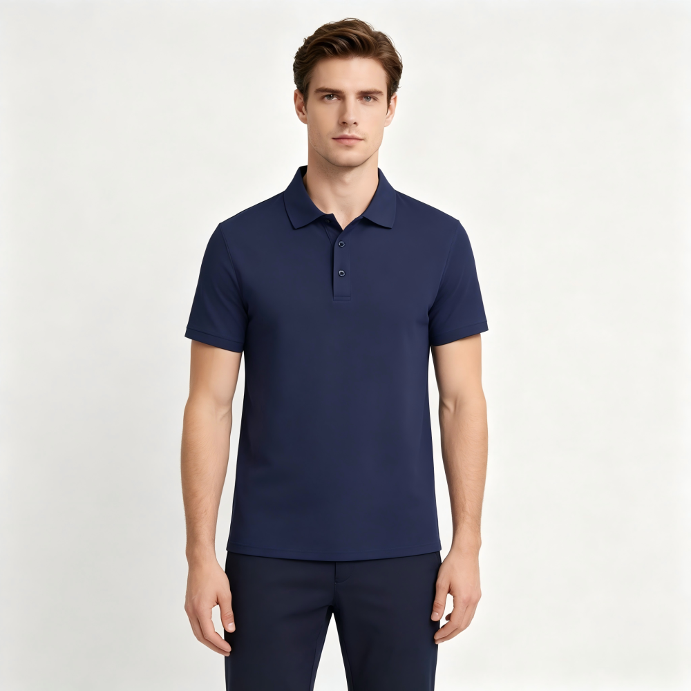 GorgeousBen Men's Slim Fit Polo Shirt, Solid Color, Breathable, Short Sleeve