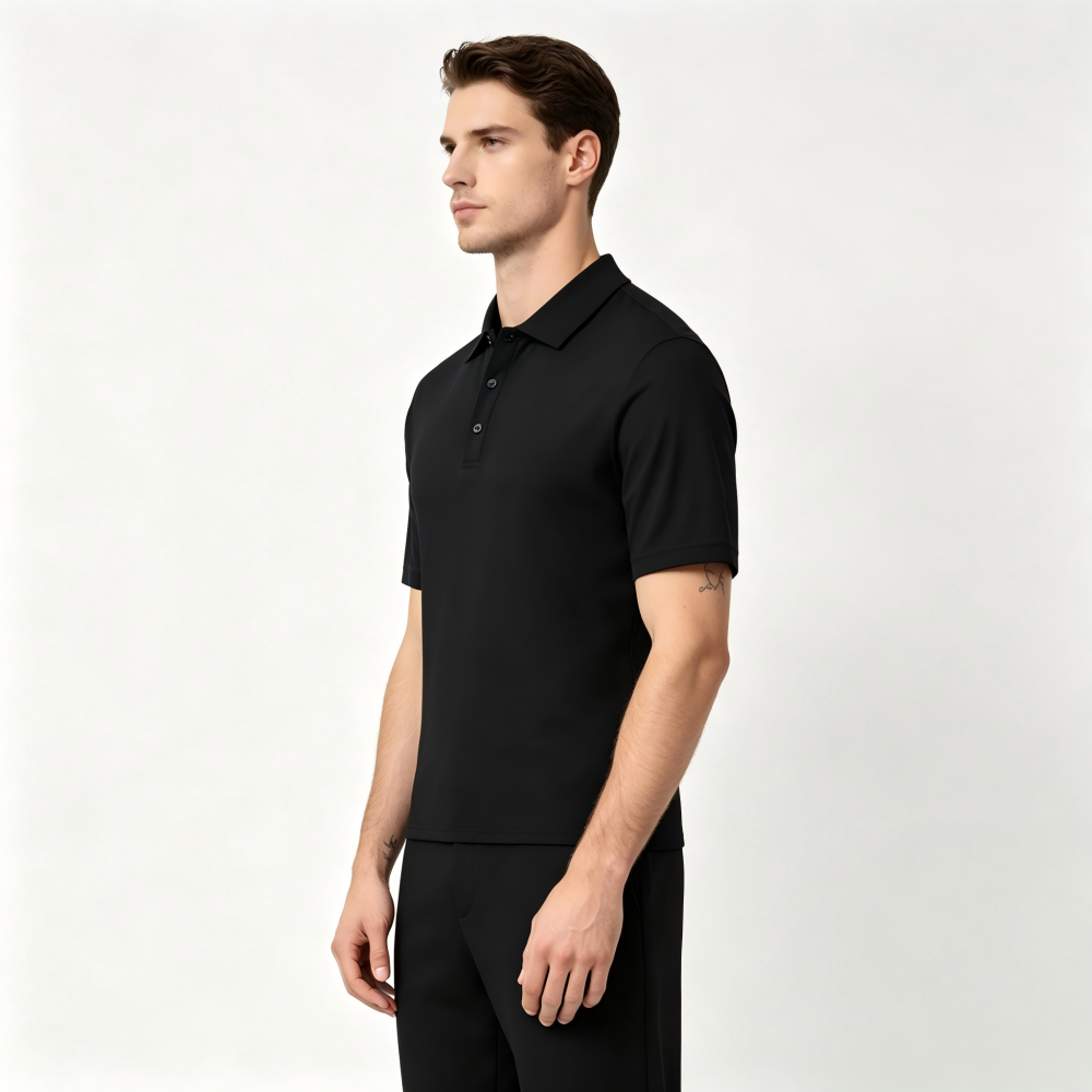 GorgeousBen Men's Slim Fit Polo Shirt, Solid Color, Breathable, Short Sleeve