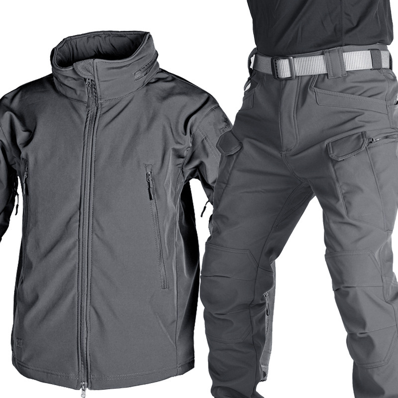 GorgeousBen Men's Tactical Softshell Suit, Waterproof Windproof Outdoor Set
