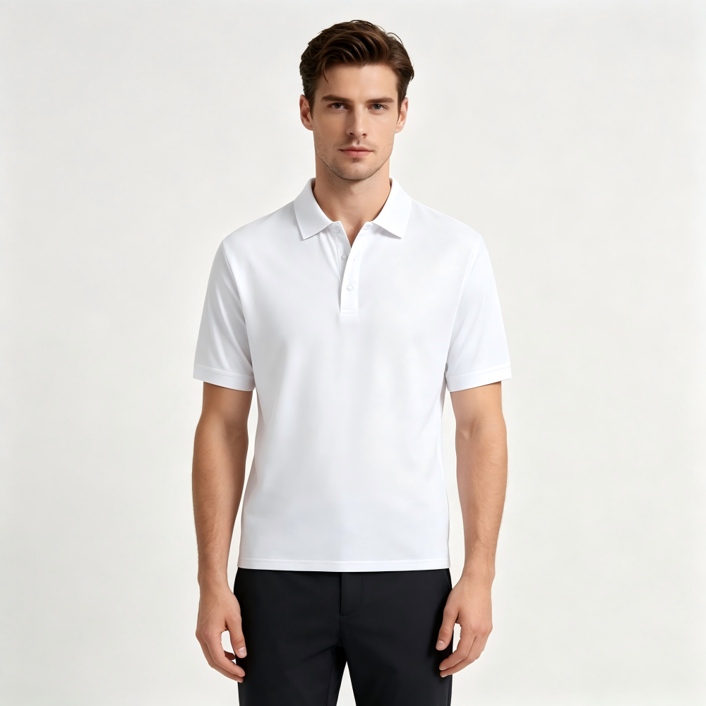 GorgeousBen Men's Slim Fit Polo Shirt, Solid Color, Breathable, Short Sleeve