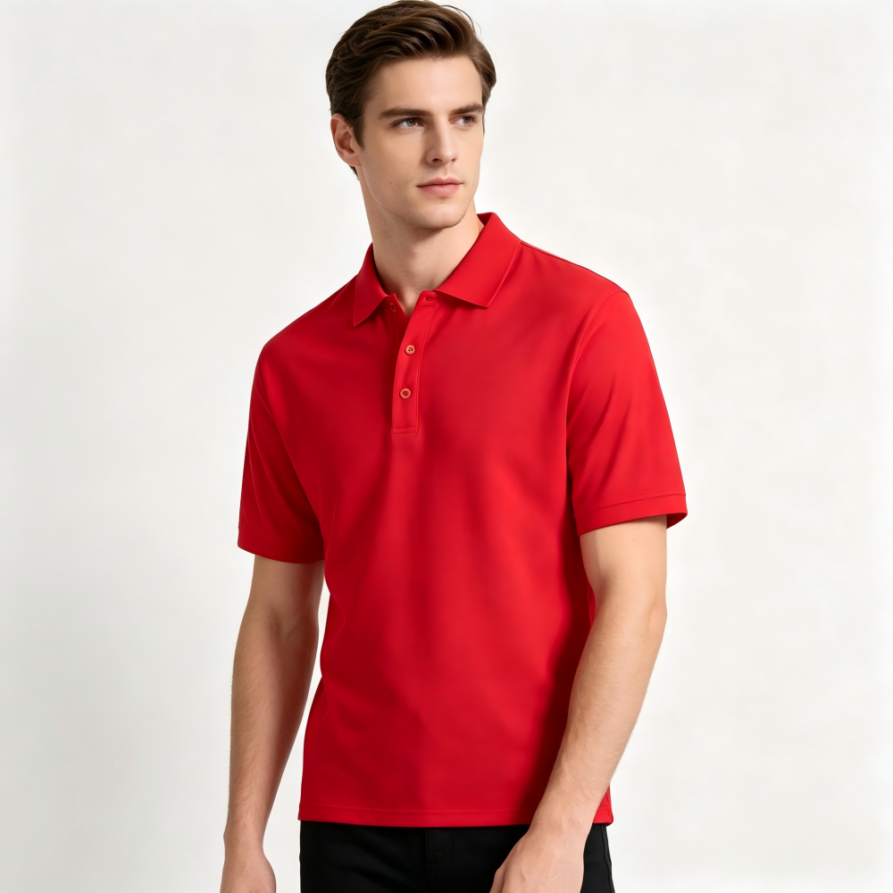 GorgeousBen Men's Slim Fit Polo Shirt, Solid Color, Breathable, Short Sleeve