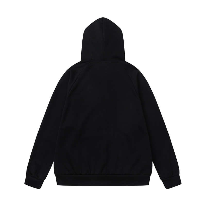 GorgeousBen Men's American Graffiti Star Zip-Up Hoodie, Loose Fit, Casual Streetwear