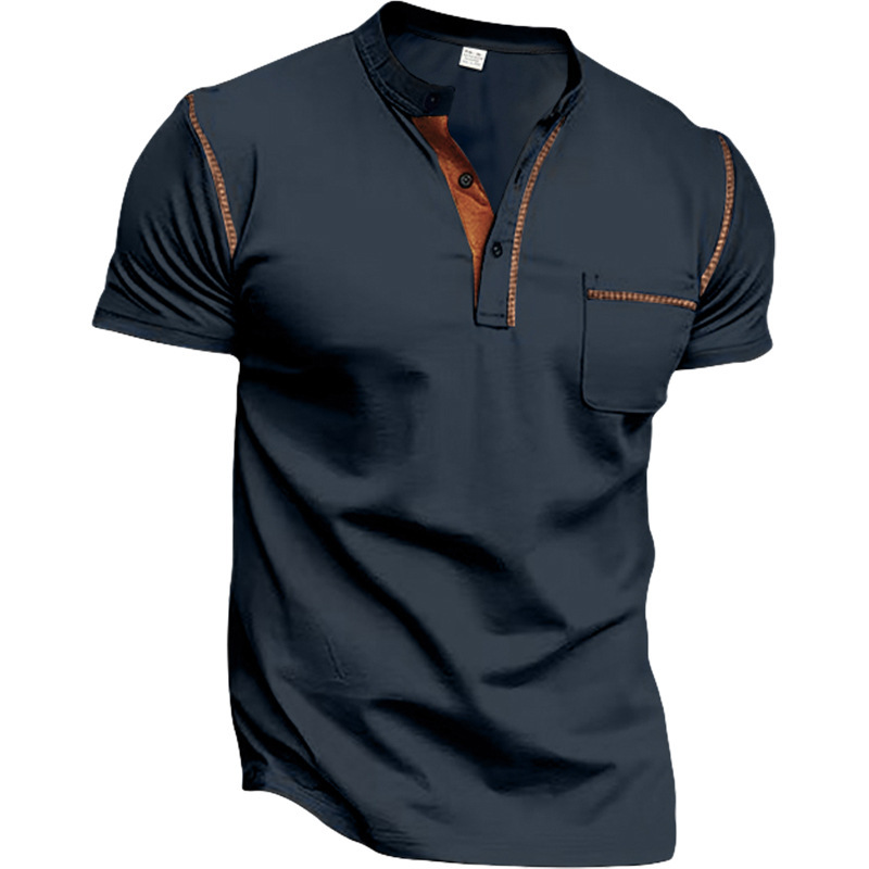 GorgeousBen Men's Slim Fit Henley Polo Shirt, Breathable, Casual Summer Tee