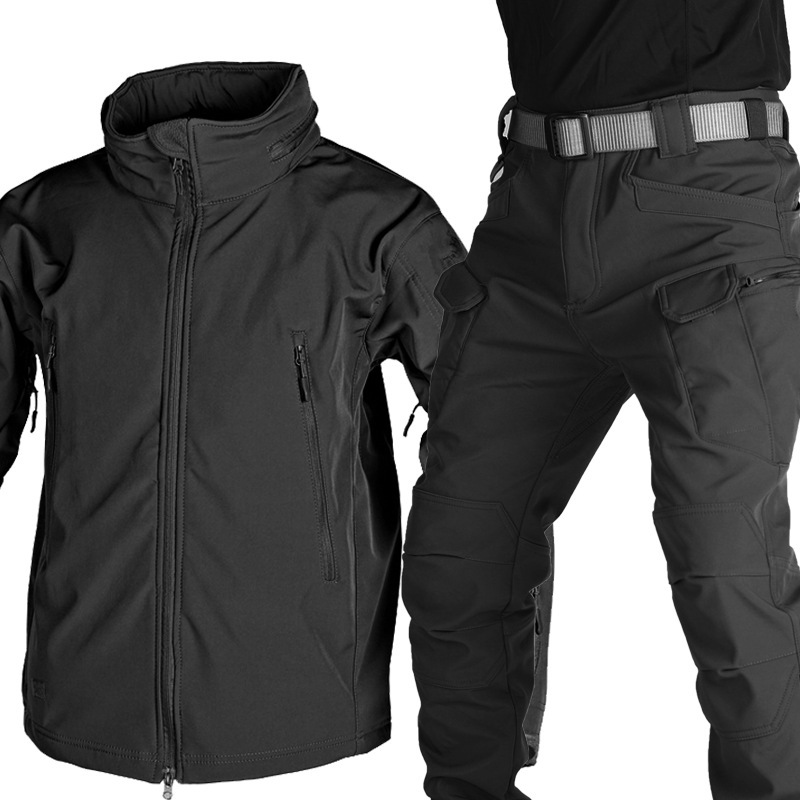 GorgeousBen Men's Tactical Softshell Suit, Waterproof Windproof Outdoor Set