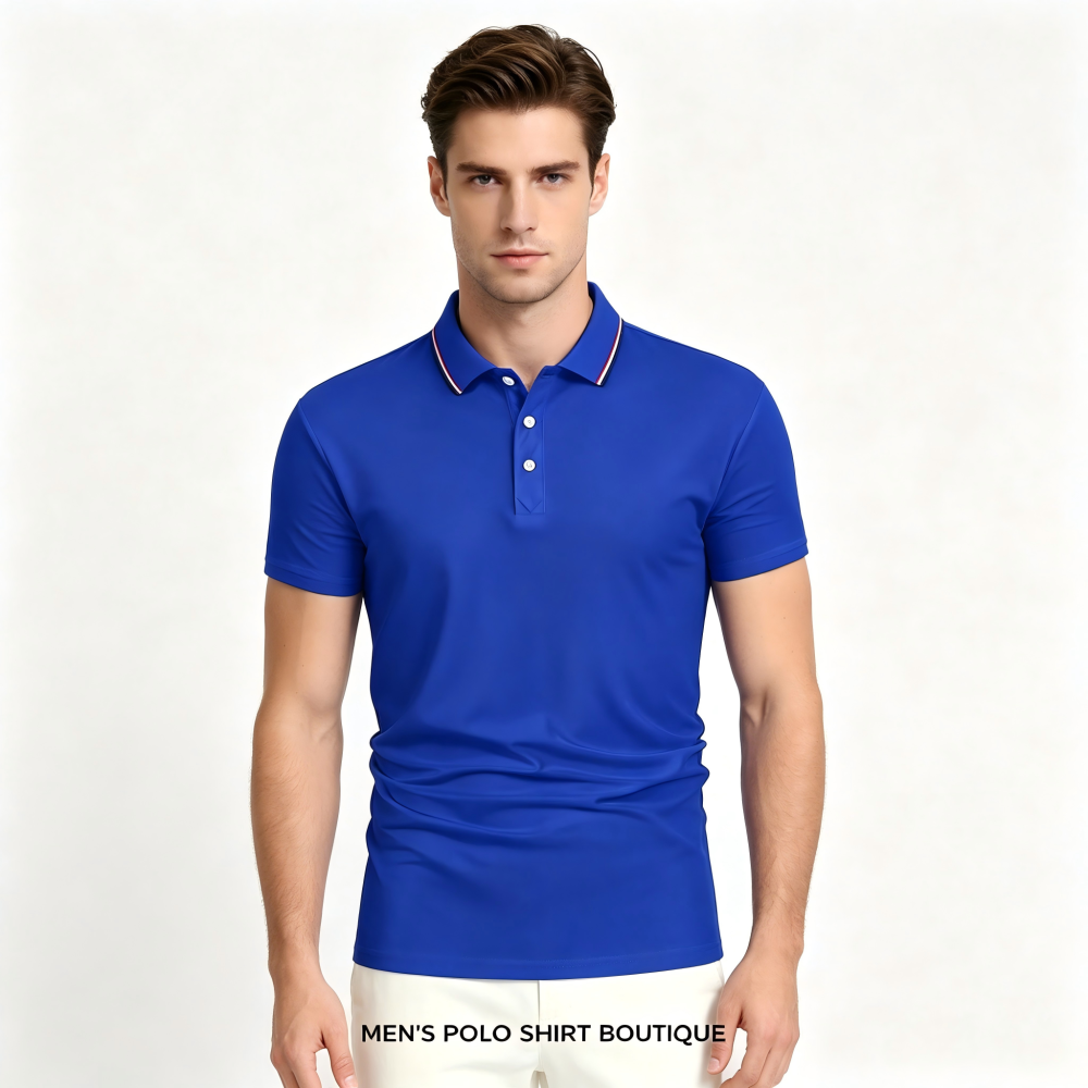 GorgeousBen Men's Slim Fit Ice Silk Polo Shirt, Breathable Summer Tee