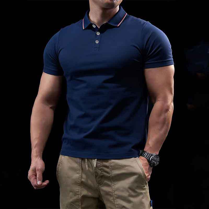 GorgeousBen Men's Slim Fit Ice Silk Polo Shirt, Breathable Summer Tee