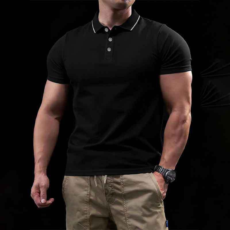 GorgeousBen Men's Slim Fit Ice Silk Polo Shirt, Breathable Summer Tee