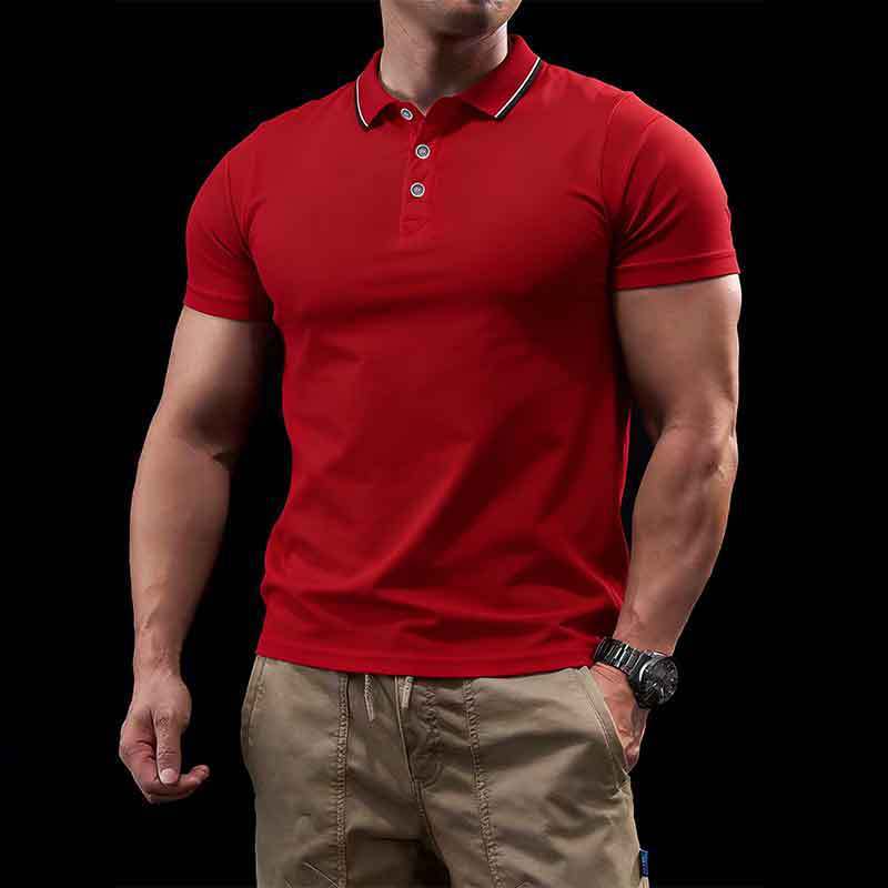 GorgeousBen Men's Slim Fit Ice Silk Polo Shirt, Breathable Summer Tee