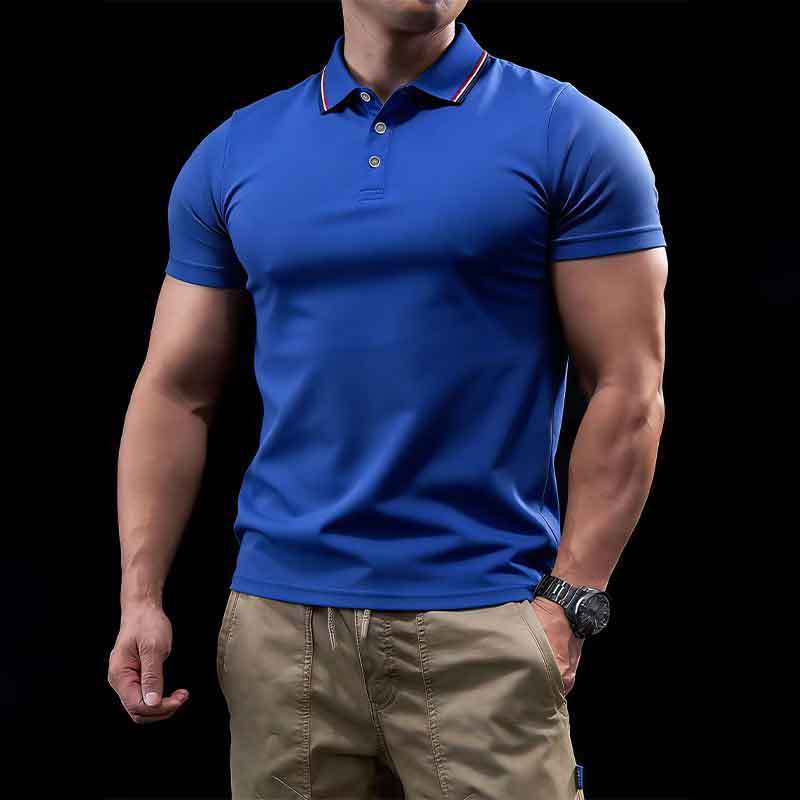 GorgeousBen Men's Slim Fit Ice Silk Polo Shirt, Breathable Summer Tee