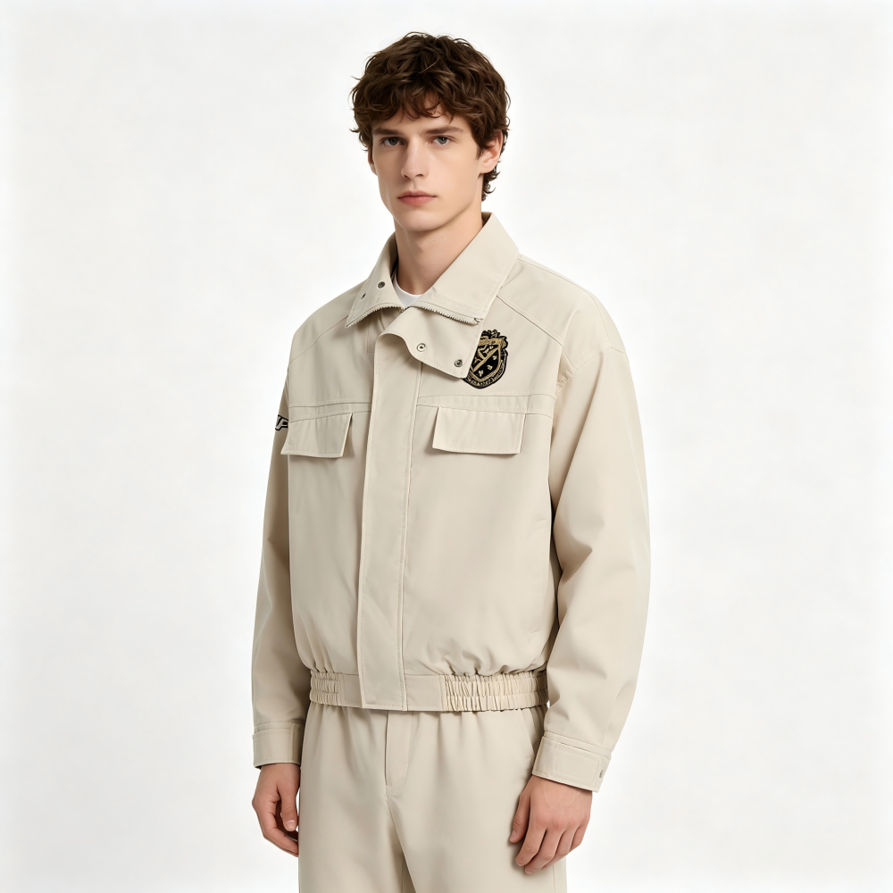 GorgeousBen Men's Retro Workwear Jacket, Loose Fit Casual Bomber Coat