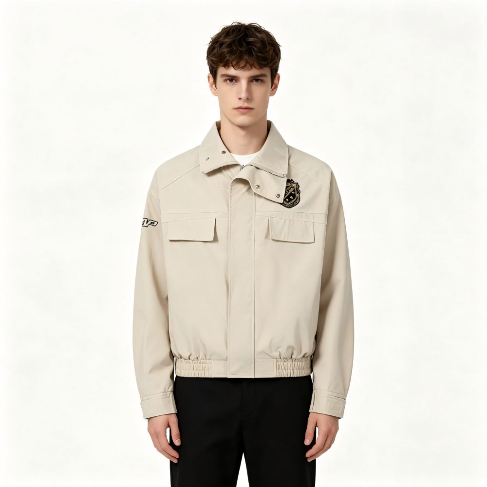 GorgeousBen Men's Retro Workwear Jacket, Loose Fit Casual Bomber Coat