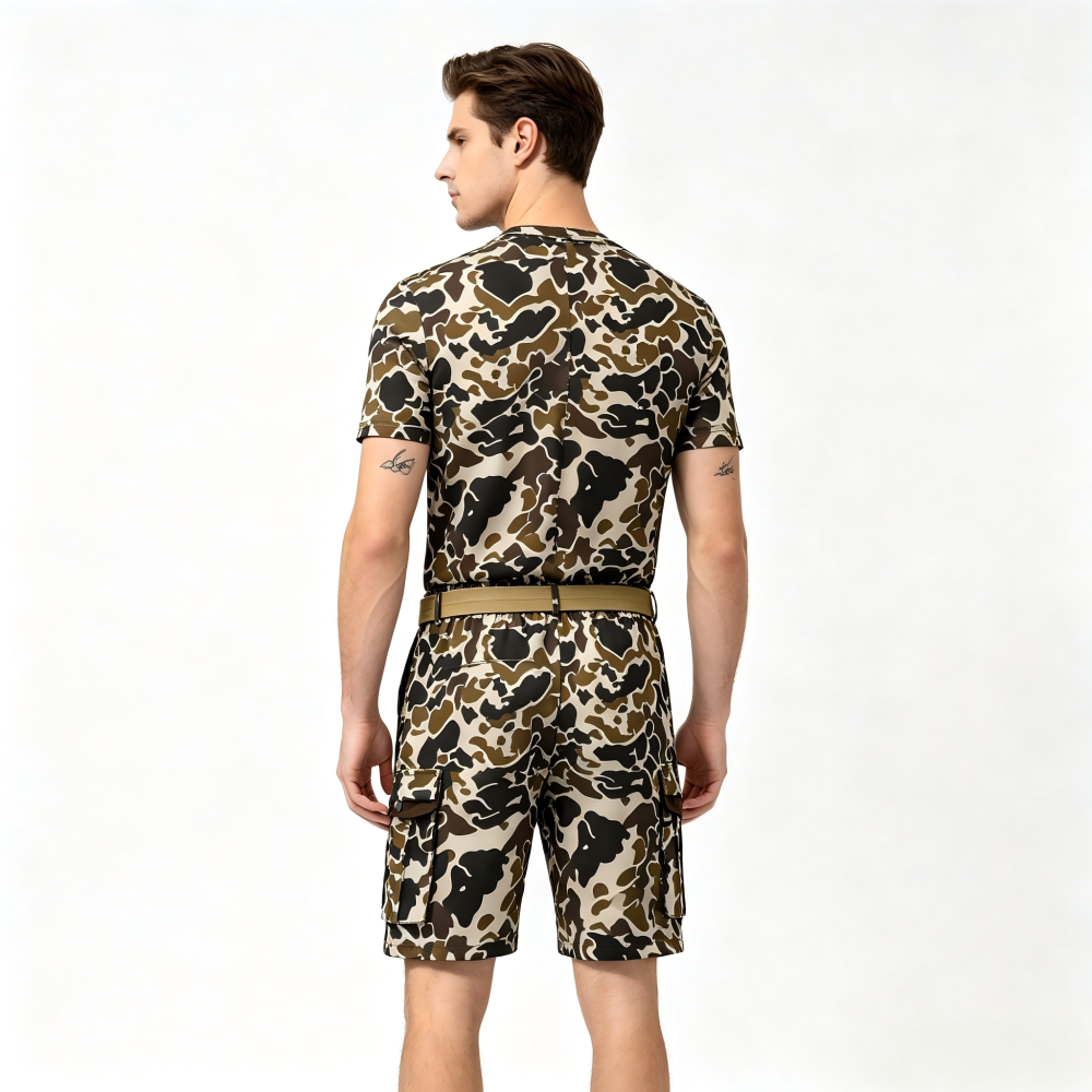 GorgeousBen Men's Camo Sports Shorts, Quick Dry Straight-Leg Casual Shorts