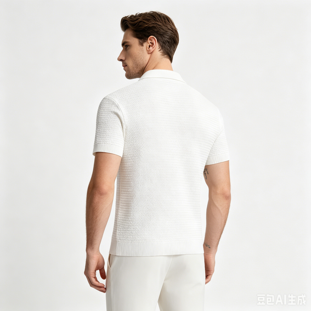 GorgeousBen Men's Knit Polo Shirt, Breathable V-Neck Casual Summer Top