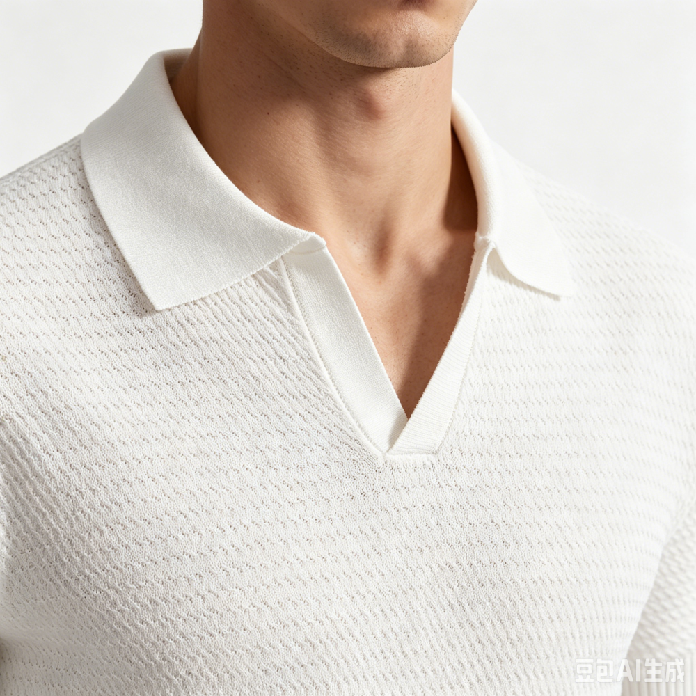 GorgeousBen Men's Knit Polo Shirt, Breathable V-Neck Casual Summer Top