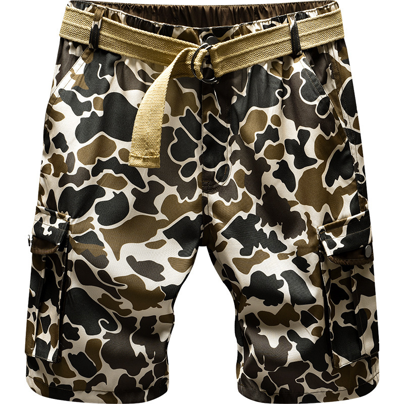 GorgeousBen Men's Camo Sports Shorts, Quick Dry Straight-Leg Casual Shorts