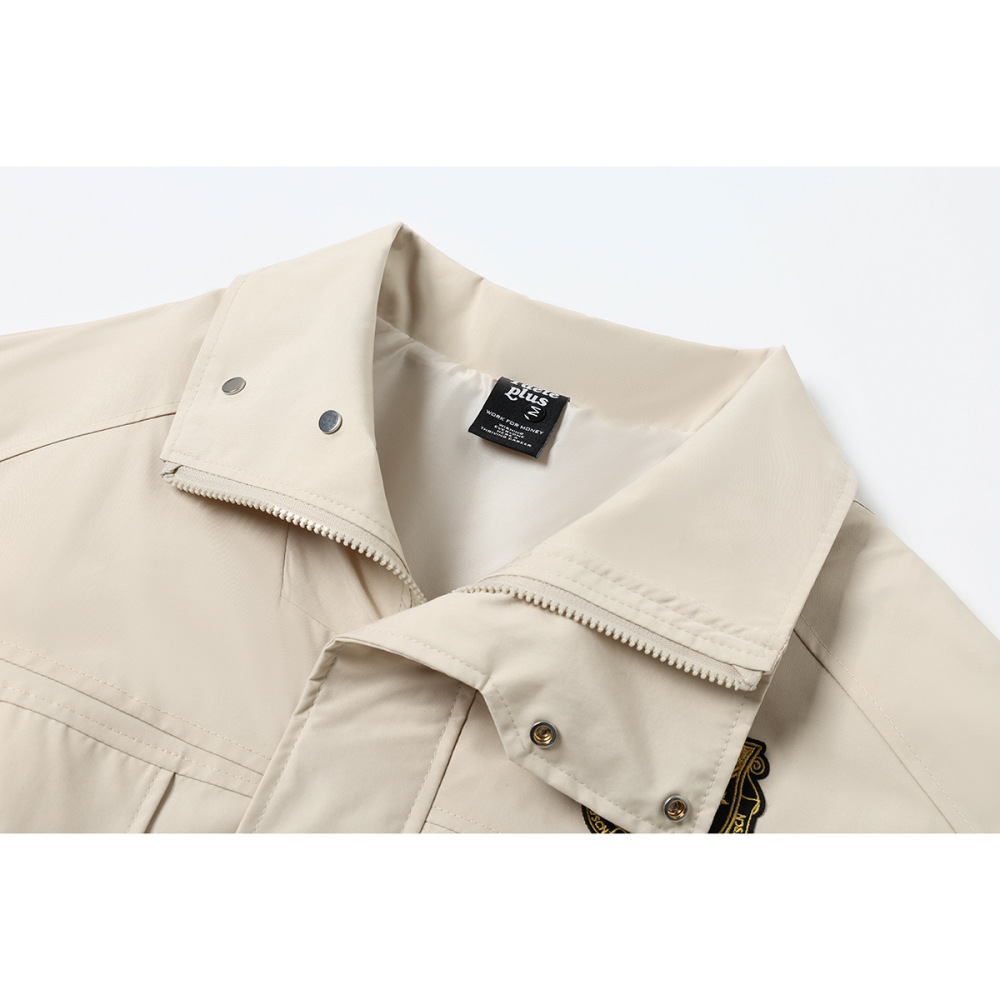 GorgeousBen Men's Retro Workwear Jacket, Loose Fit Casual Bomber Coat