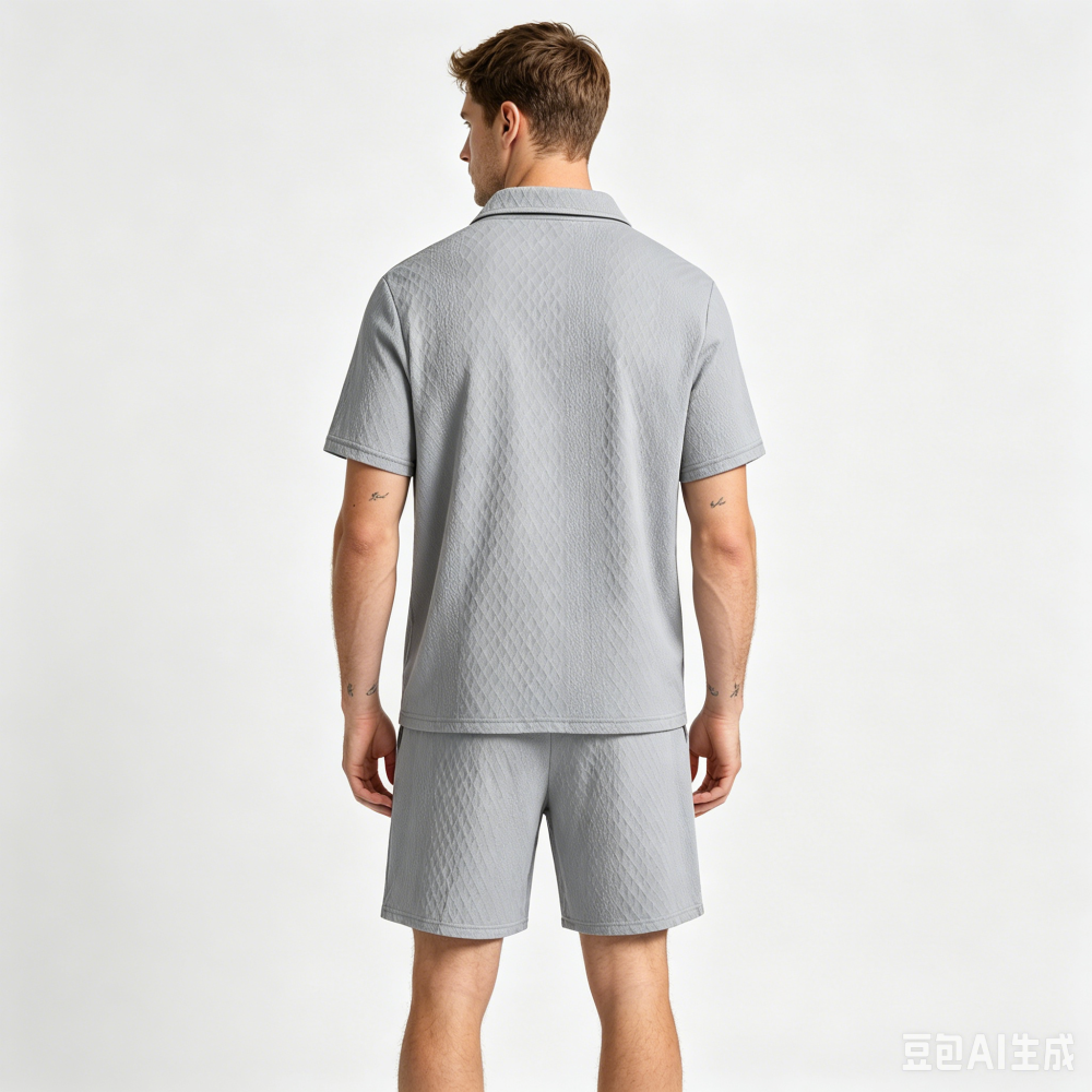 GorgeousBen Men's Summer Polo Tracksuit Set, Short Sleeve T-Shirt & Shorts, Lightweight Casual Outfit