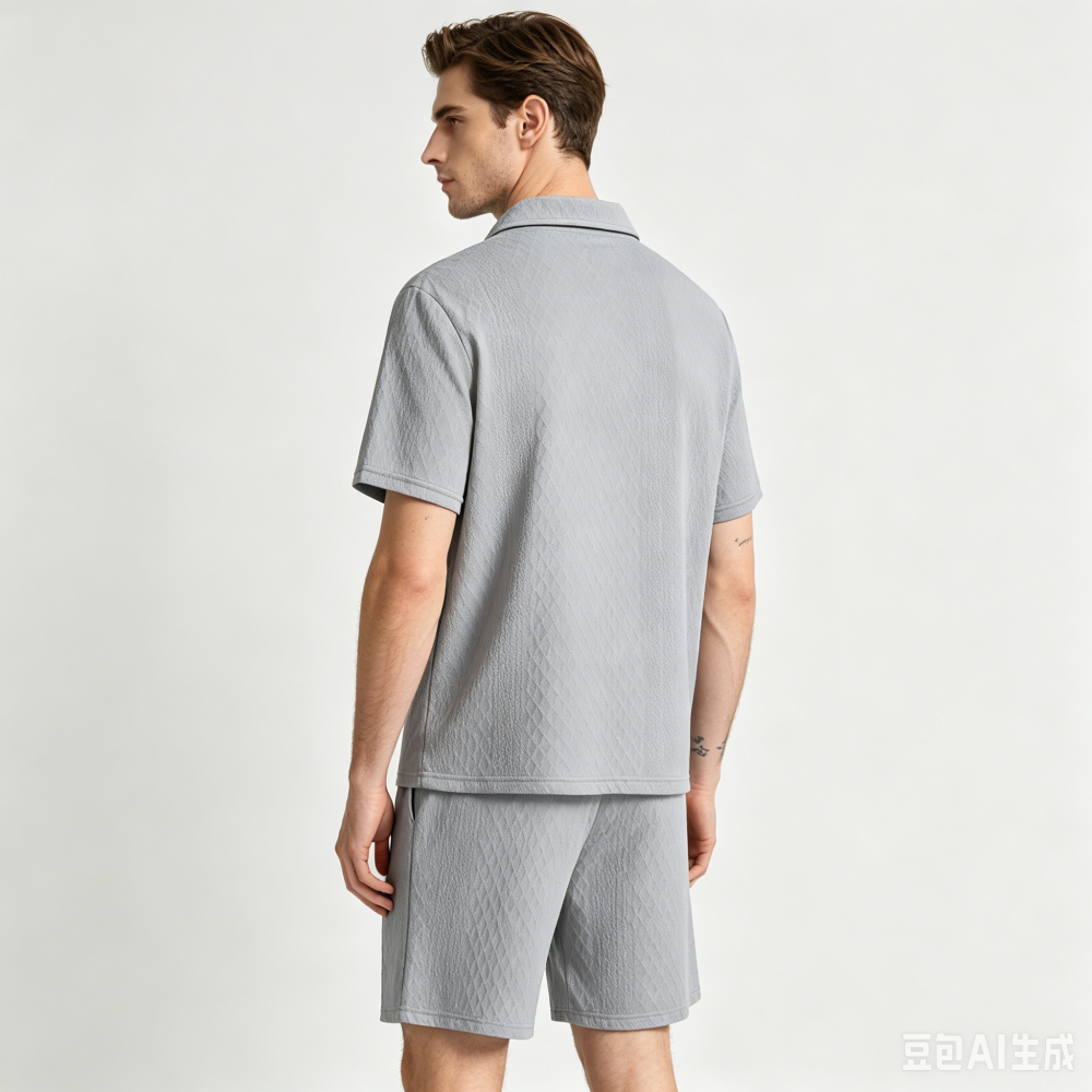 GorgeousBen Men's Summer Polo Tracksuit Set, Short Sleeve T-Shirt & Shorts, Lightweight Casual Outfit