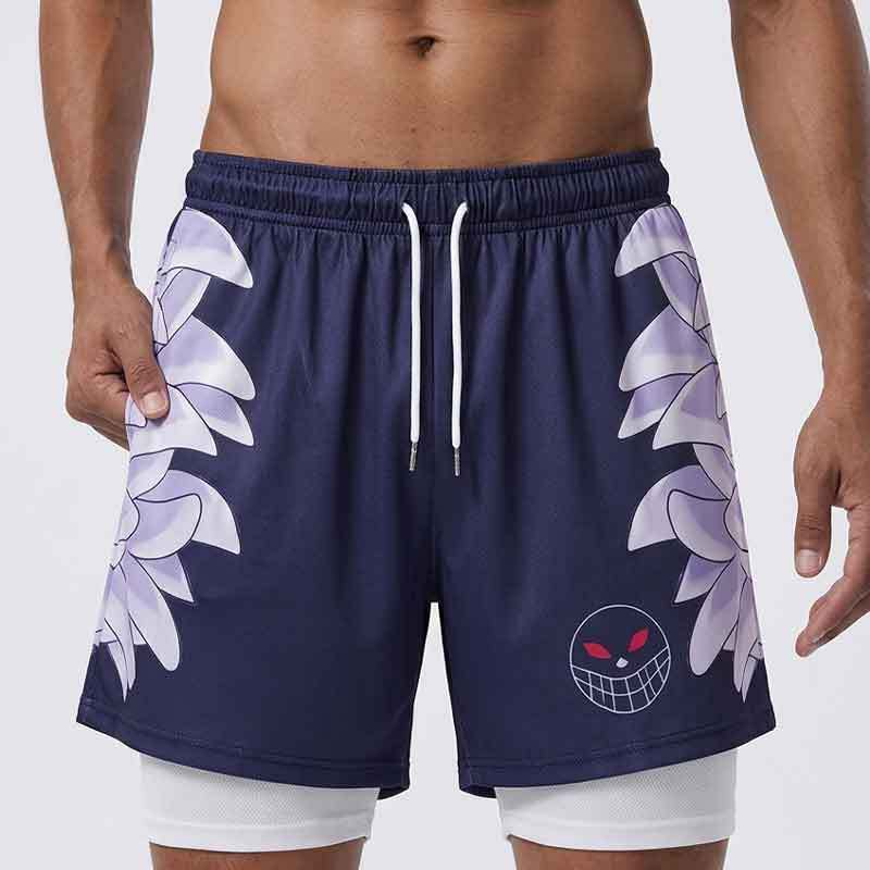 GorgeousBen Men's 3D Floral Print Athletic Shorts, Breathable Summer