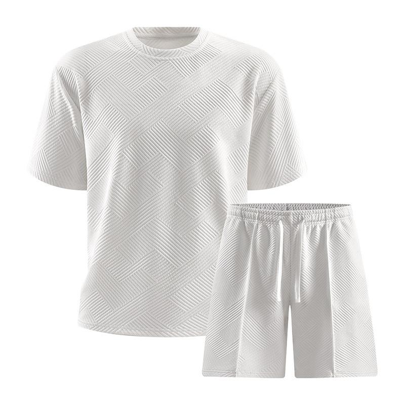 GorgeousBen Men's Casual Tracksuit Set, Short Sleeve T-Shirt and Shorts, Lightweight Breathable Summer Outfit