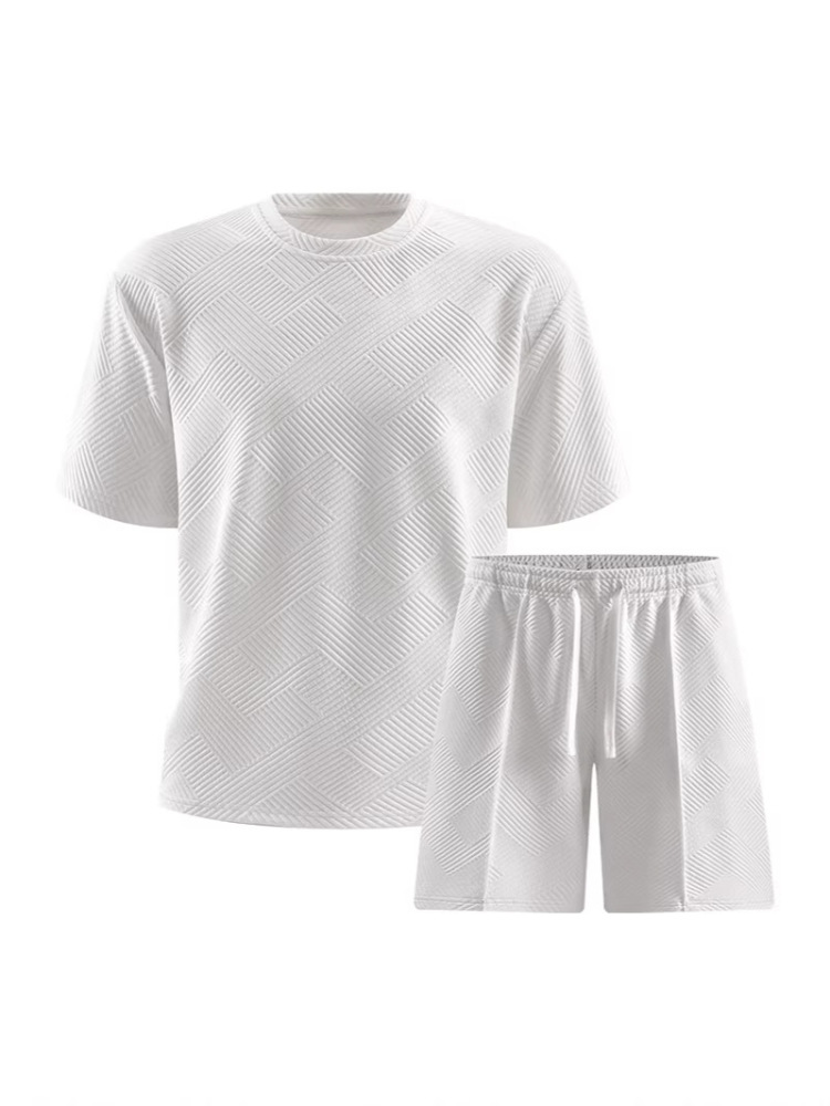 GorgeousBen Men's Casual Tracksuit Set, Short Sleeve T-Shirt and Shorts, Lightweight Breathable Summer Outfit