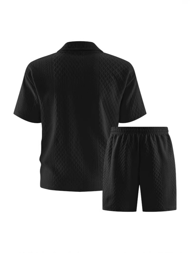 GorgeousBen Men's Summer Polo Tracksuit Set, Short Sleeve T-Shirt & Shorts, Lightweight Casual Outfit