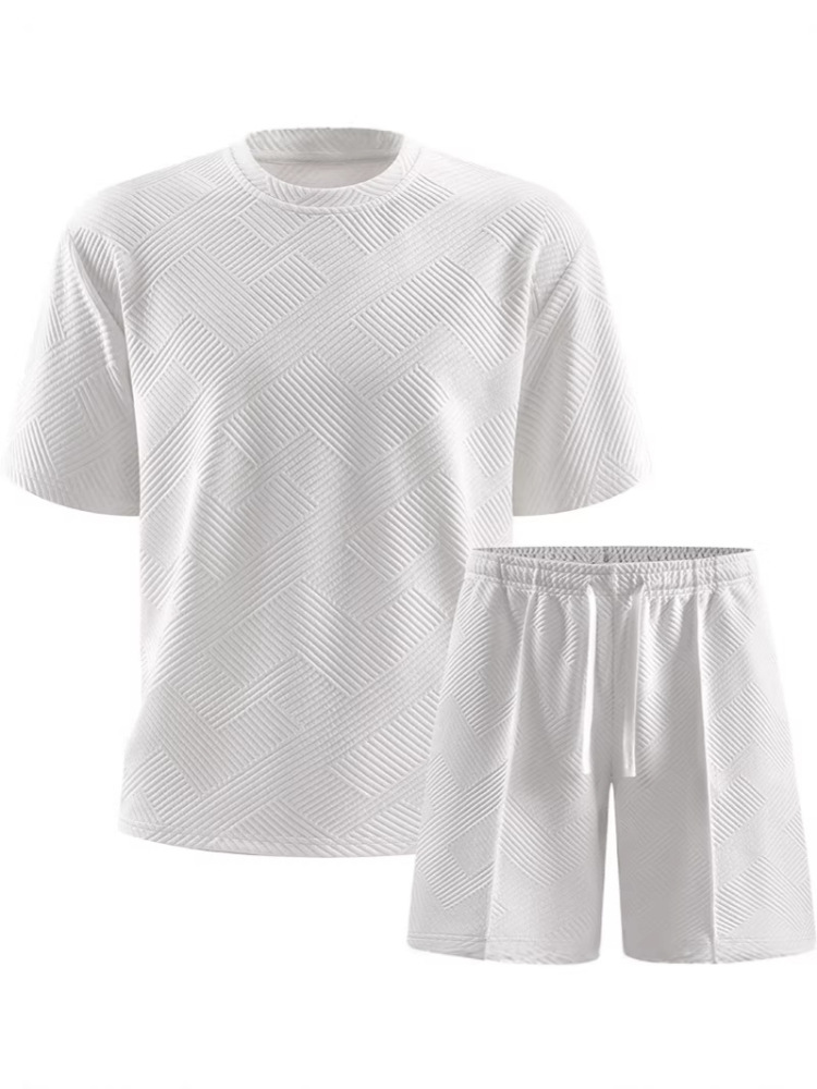 GorgeousBen Men's Casual Tracksuit Set, Short Sleeve T-Shirt and Shorts, Lightweight Breathable Summer Outfit