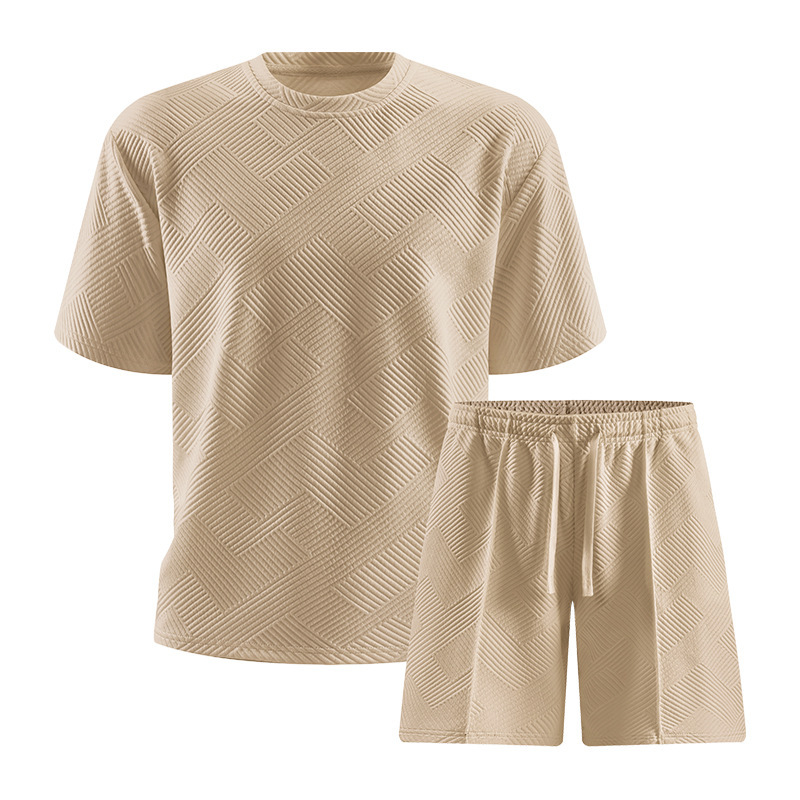 GorgeousBen Men's Casual Tracksuit Set, Short Sleeve T-Shirt and Shorts, Lightweight Breathable Summer Outfit