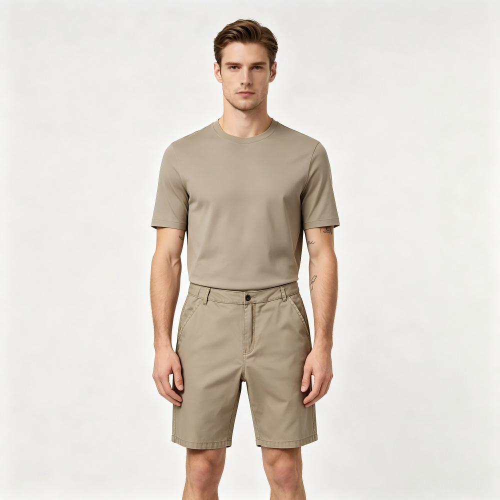 GorgeousBen Men's Breathable Cotton Casual Shorts, Lightweight Summer Outfit